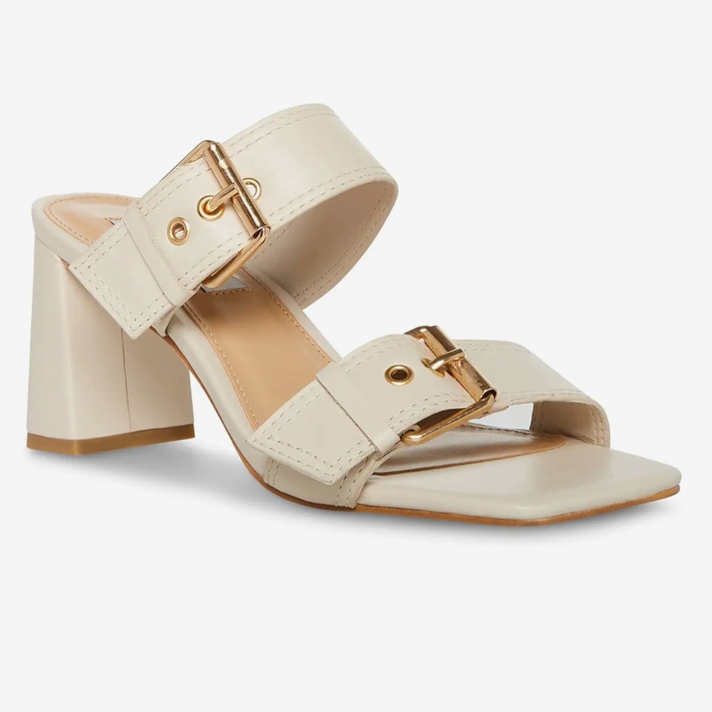 NWOT Cream & Gold Block Heels